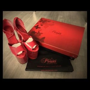 Red Pleaser Platform Heels size 8